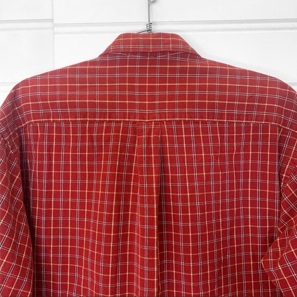 FILA SPORT THE COLLECTION RED FRONT POCKET PLAID BUTTON  DOWN COTTON MEN LARGE - Picture 7 of 12